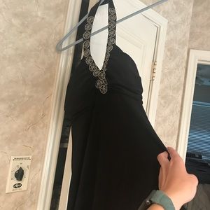 Black Halter Midi Dress